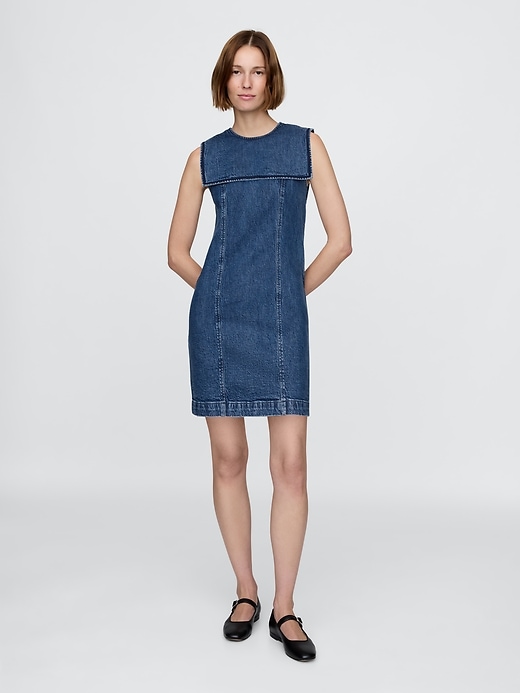 gap × dÔen denim-minikleid im matrosenstil