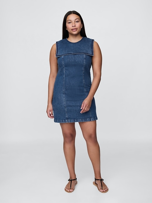 gap × dÔen denim-minikleid im matrosenstil