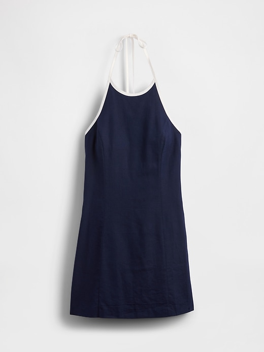 minikleid aus leinenmischung mit neckholder
