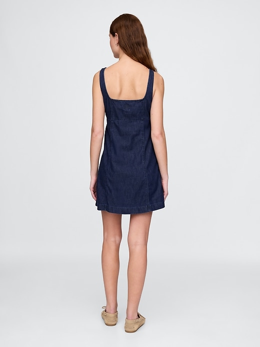 ultraweiches denim-minikleid mit eckigem ausschnitt