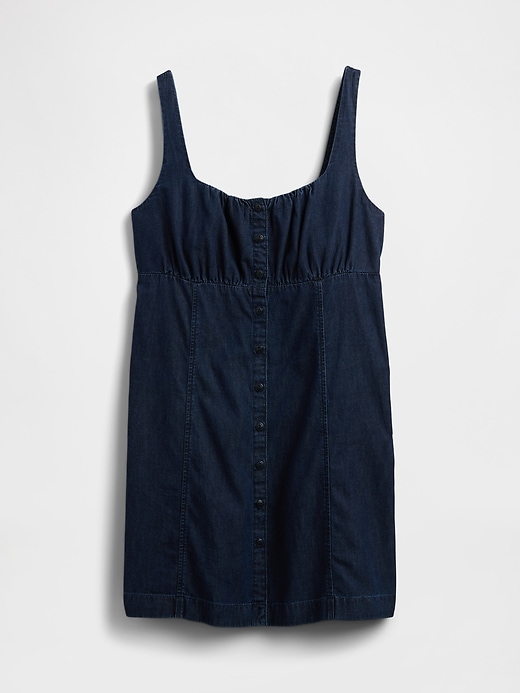 ultraweiches denim-minikleid mit eckigem ausschnitt