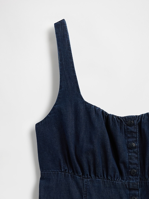 ultraweiches denim-minikleid mit eckigem ausschnitt