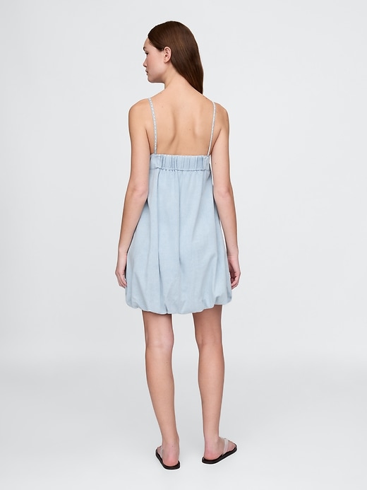 jeans-minikleid mit blasenmuster