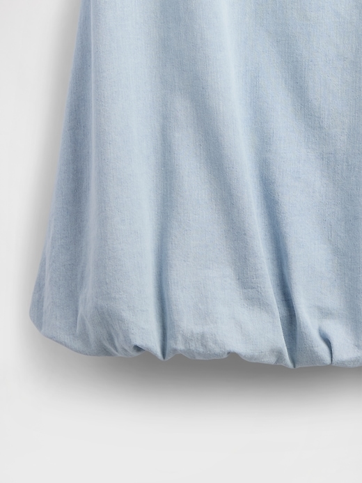 jeans-minikleid mit blasenmuster