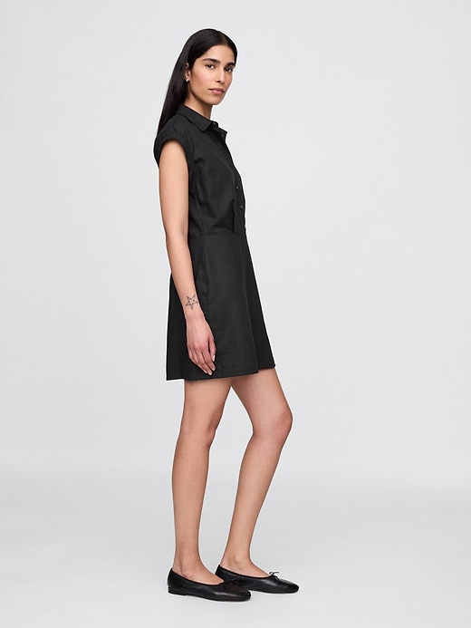 hemdblusenkleid aus leinenmischung