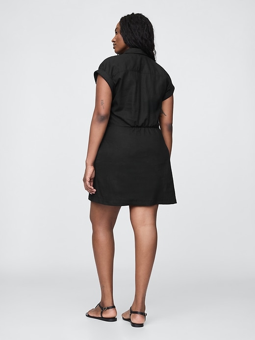 hemdblusenkleid aus leinenmischung