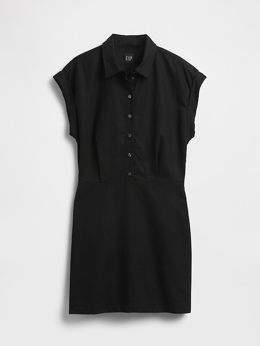 hemdblusenkleid aus leinenmischung