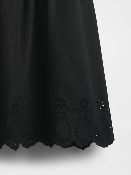 minikleid aus leinenmischung mit smokdetails