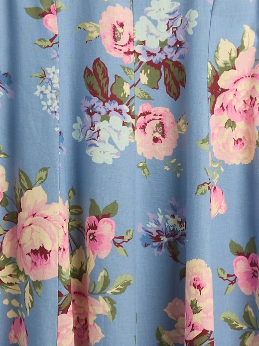 maxikleid aus leinenmischung mit eckigem ausschnitt