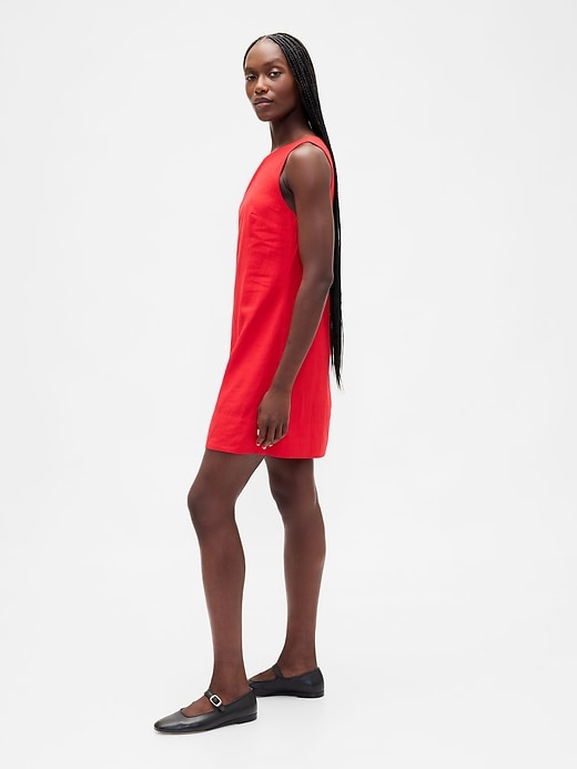 minikleid aus leinenmischung
