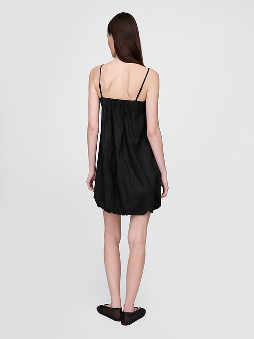 minikleid aus leinenmischung mit blasenmuster