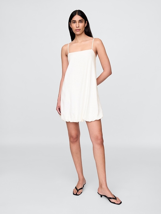 minikleid aus leinenmischung mit blasenmuster
