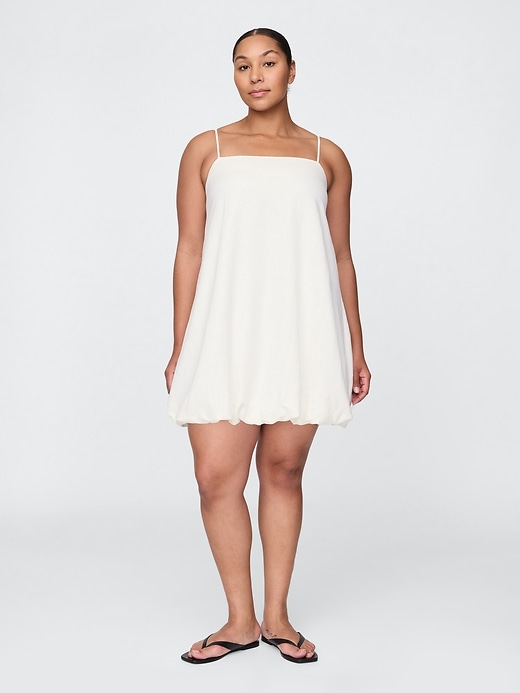 minikleid aus leinenmischung mit blasenmuster
