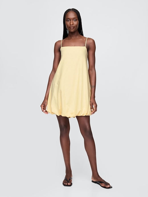 minikleid aus leinenmischung mit blasenmuster