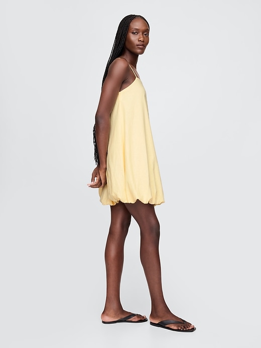 minikleid aus leinenmischung mit blasenmuster