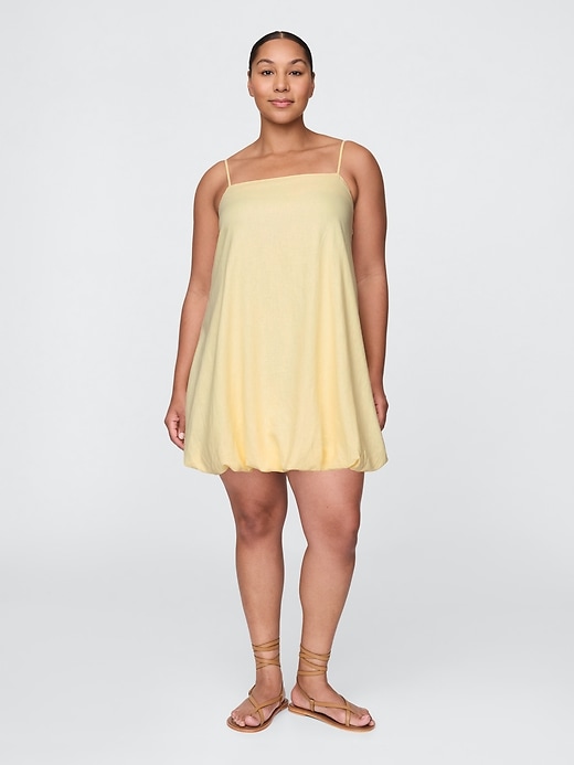 minikleid aus leinenmischung mit blasenmuster