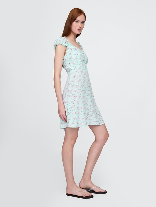 minikleid mit puffärmeln und herzausschnitt