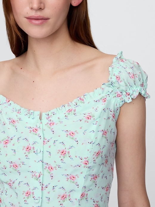 minikleid mit puffärmeln und herzausschnitt