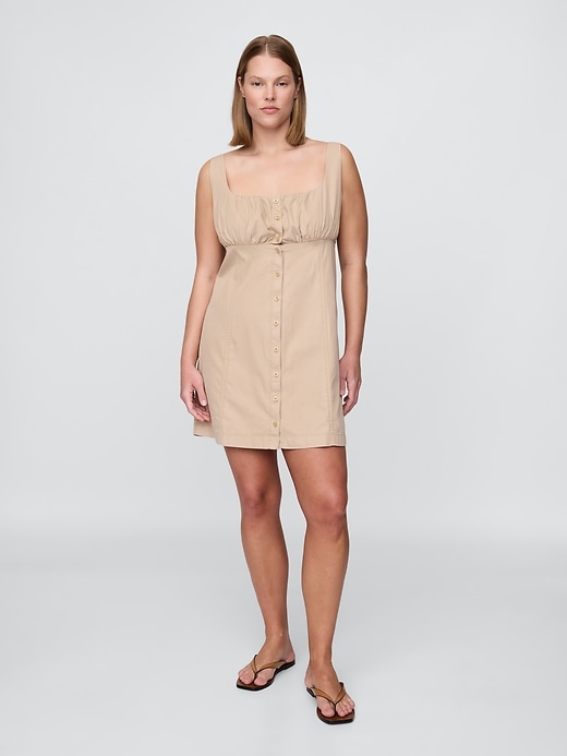 kleid mit raffung und knopfleiste