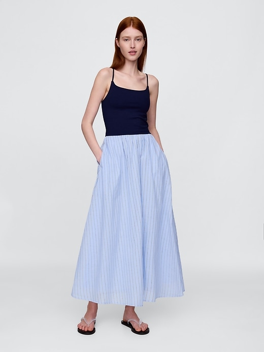 maxikleid aus jersey-mischgewebe