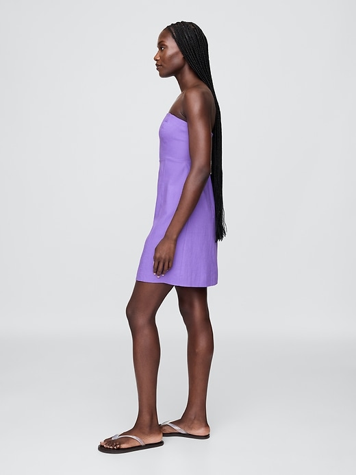 minikleid aus leinenmischung