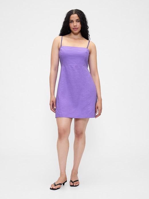 minikleid aus leinenmischung