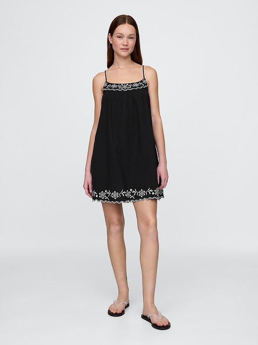 swingkleid aus besticktem baumwollgaze