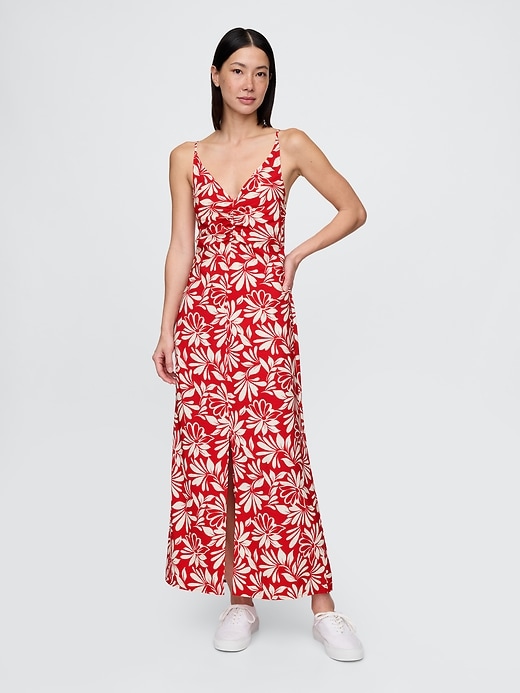 maxikleid mit bindeband am rücken
