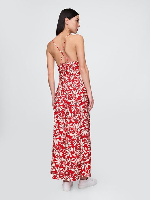 maxikleid mit bindeband am rücken