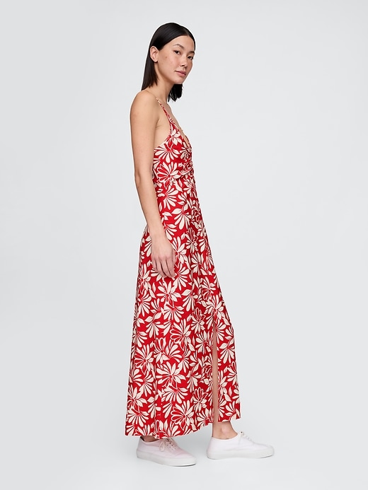 maxikleid mit bindeband am rücken