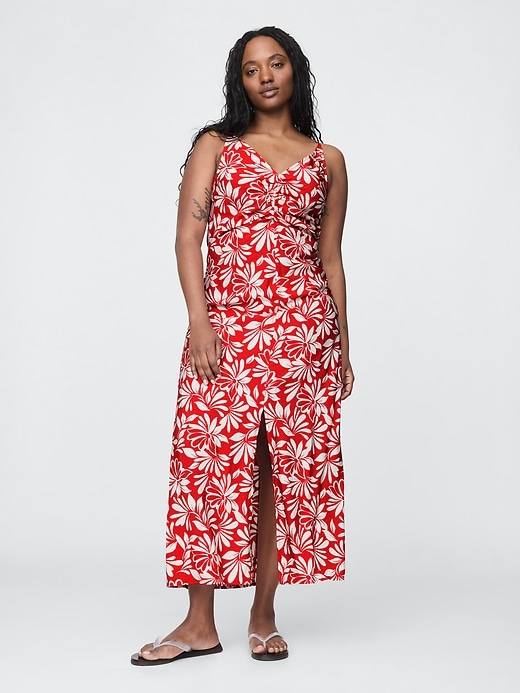 maxikleid mit bindeband am rücken