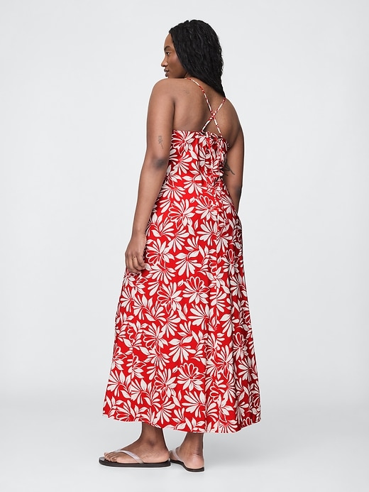 maxikleid mit bindeband am rücken