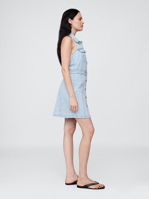 icon denim halter minikleid