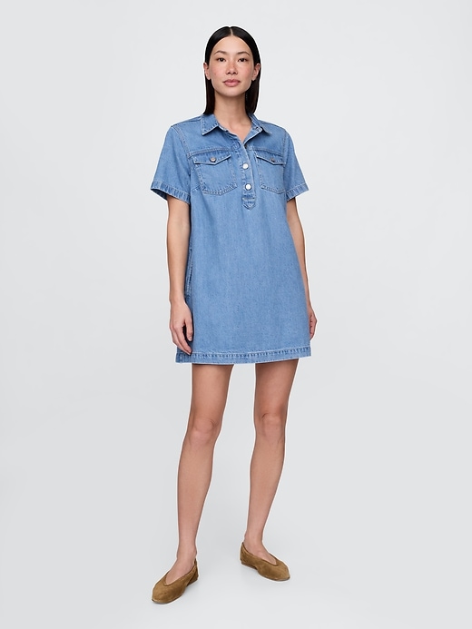 ultraweiches denim-minikleid zum Überziehen