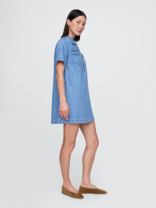 ultraweiches denim-minikleid zum Überziehen