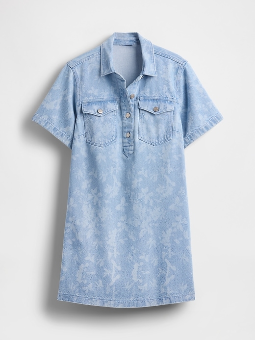 ultraweiches jeans-minikleid mit blumenmuster