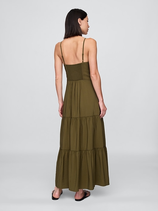 stufen-maxikleid mit bindeband vorne