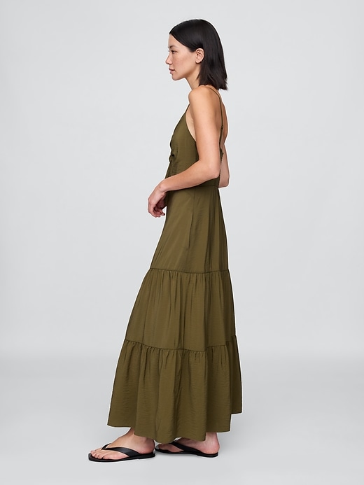 stufen-maxikleid mit bindeband vorne