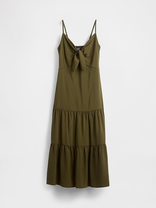 stufen-maxikleid mit bindeband vorne