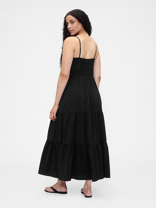 stufen-maxikleid mit bindeband vorne