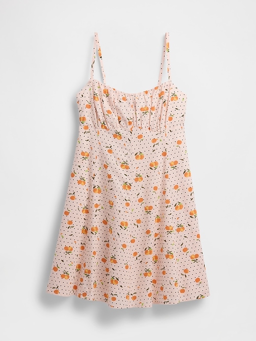 minikleid aus leinenmischung mit gerafftem oberteil