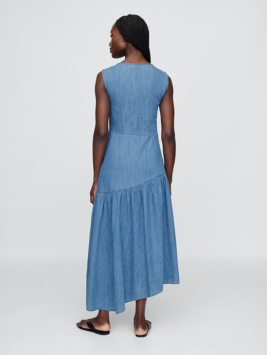 asymmetrisches jeans-midikleid