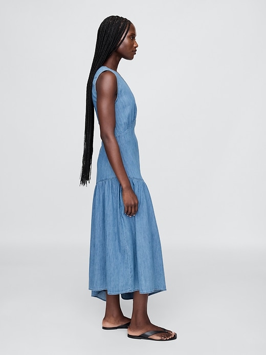 asymmetrisches jeans-midikleid