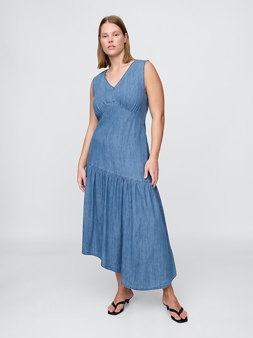 asymmetrisches jeans-midikleid
