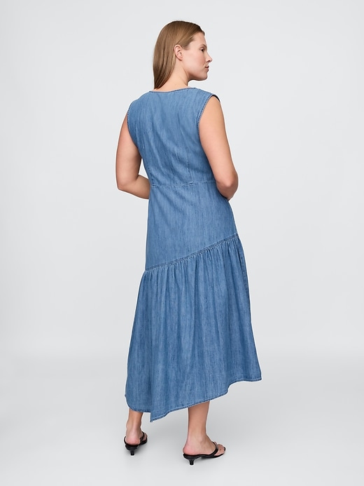 asymmetrisches jeans-midikleid