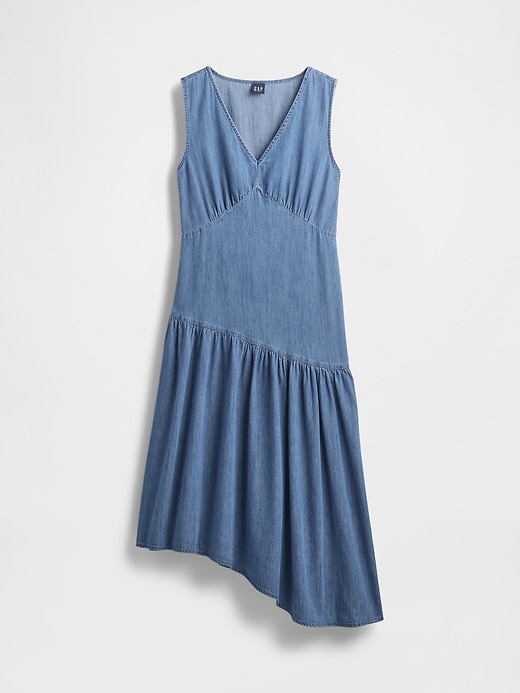 asymmetrisches jeans-midikleid