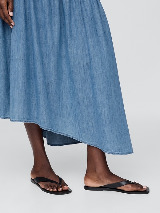 asymmetrisches jeans-midikleid