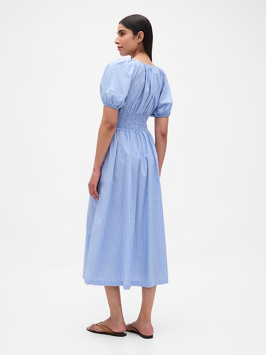 midikleid mit puffärmeln