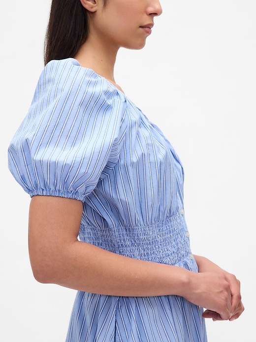 midikleid mit puffärmeln
