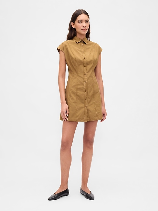 popeline-hemdkleid mit naht